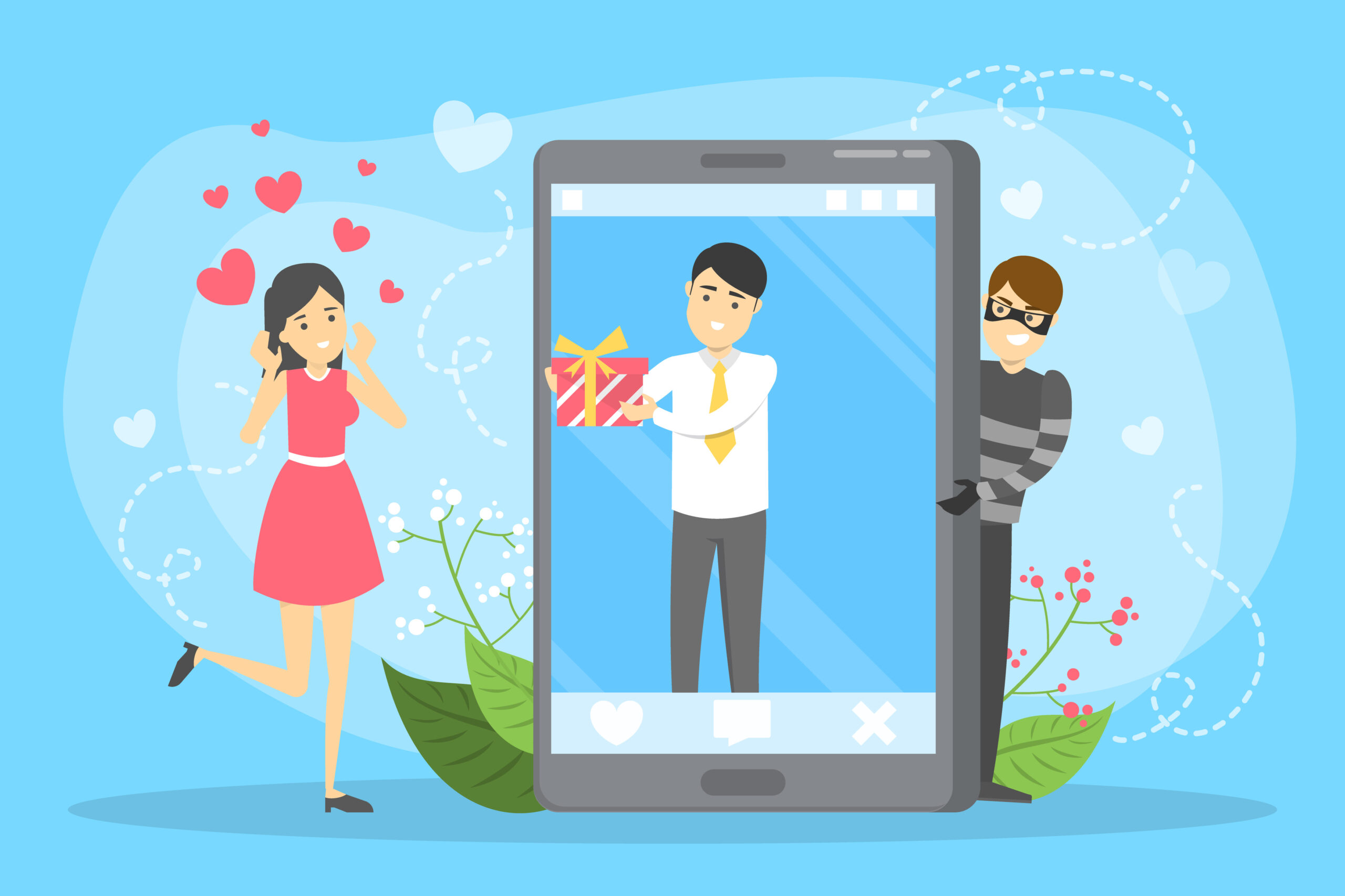Online Dating App Illustration
