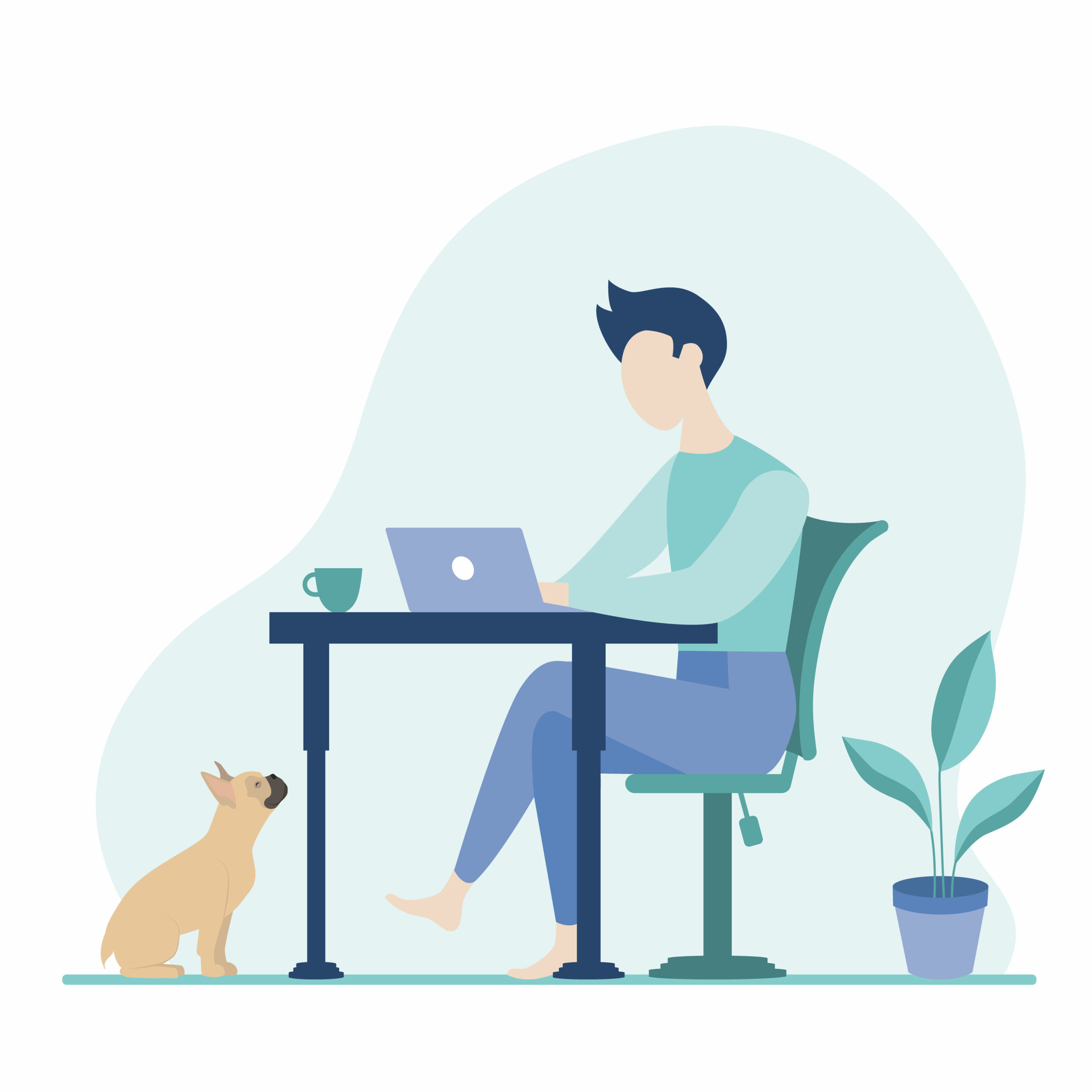 Working from Home Illustration